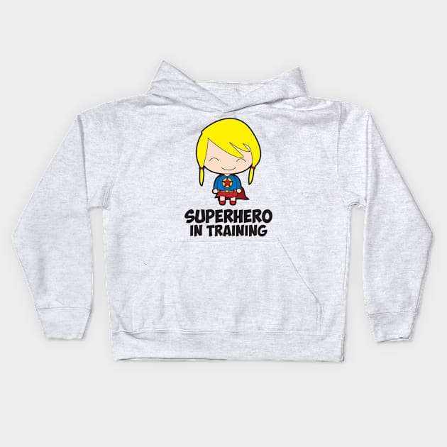 Girl Superhero in Training Kids Hoodie by Markaneu